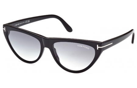 Gafas de Sol - Tom Ford - AMBER-02 FT0990 - 01B  SHINY BLACK // GREY GRADIENT