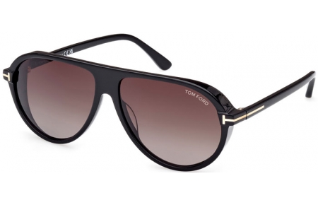 Lunettes de soleil - Tom Ford - MARCUS FT1023 - 01B  SHINY BLACK // GREY GRADIENT