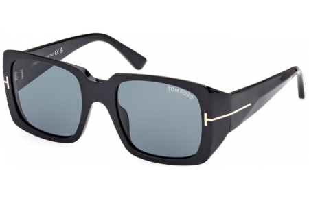 Gafas de Sol - Tom Ford - RYDER-02 FT1035  - 01V  SHINY BLACK // BLUE