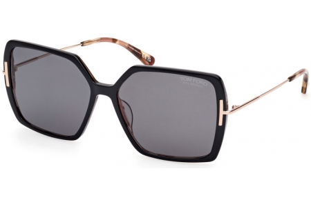 Gafas de Sol - Tom Ford - JOANNA FT1039 - 05D  SHINY BLACK HAVANA // GREY POLARIZED