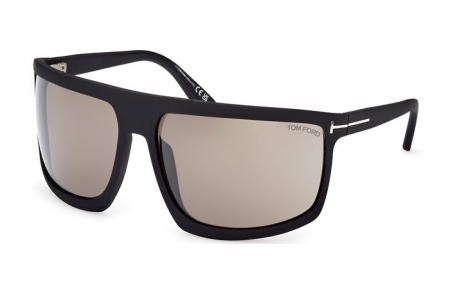 Gafas de Sol - Tom Ford - CLINT-02 FT1066 - 02L  MATTE BLACK // ROVIEX MIRROR