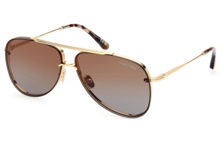 Gafas de Sol - Tom Ford - LEON FT1071 - 30F  SHINY GOLD // BROWN GRADIENT