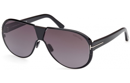 Gafas de Sol - Tom Ford - VINCENZO FT1072 - 01B  SHINY BLACK // GREY GRADIENT