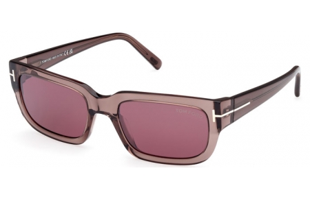 Gafas de Sol - Tom Ford - EZRA FT1075 - 45U  SHINY LIGHT BROWN // BURGUNDY MIRROR