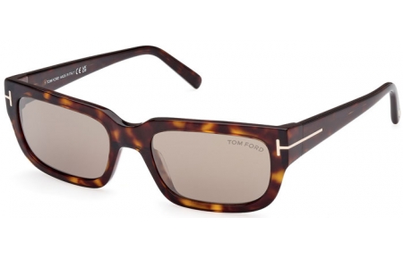 Gafas de Sol - Tom Ford - EZRA FT1075 - 52L  DARK HAVANA // ROVIEX MIRROR