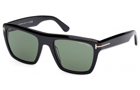 Gafas de Sol - Tom Ford - ALBERTO FT1077 - 01N  SHINY BLACK // GREEN