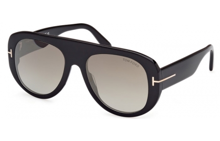 Gafas de Sol - Tom Ford - CECIL FT1078 - 01G  SHINY BLACK // BROWN MIRROR