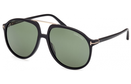 Gafas de Sol - Tom Ford - ARCHIE FT1079 - 02N  MATTE BLACK // GREEN