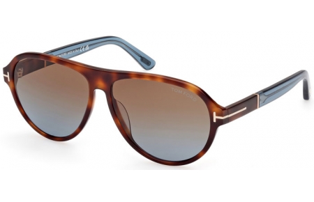 Gafas de Sol - Tom Ford - QUINCY FT1080 - 53F  HAVANA // BROWN GRADIENT