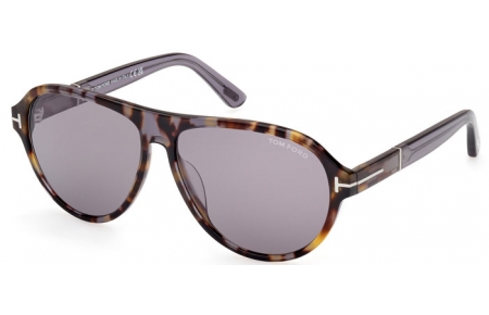 Gafas de Sol - Tom Ford - QUINCY FT1080 - 55C  HAVANA MULTICOLOR // GREY MIRROR