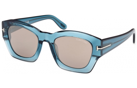 Gafas de Sol - Tom Ford - GUILLIANA FT1083 - 90L  SHINY BLUE // ROVIEX MIRROR