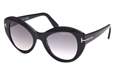 Gafas de Sol - Tom Ford - GUINEVERE FT1084 - 01B  SHINY BLACK // GREY GRADIENT