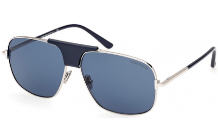 Gafas de Sol - Tom Ford - TEX FT1096 - 16V  SHINY PALLADIUM // BLUE