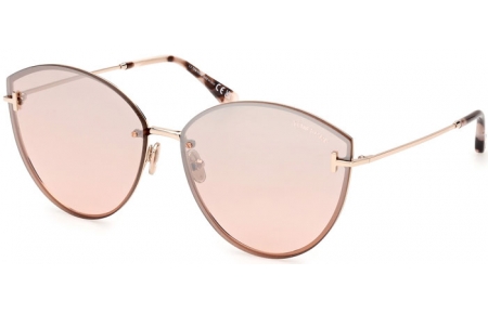 Gafas de Sol - Tom Ford - EVANGELINE FT1106 - 28U  SHINY ROSE GOLD // LIGHT BORDEAUX GRADIENT