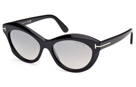 Gafas de Sol - Tom Ford - TONI FT1111 - 01C  SHINY BLACK // LIGHT GREY MIRROR