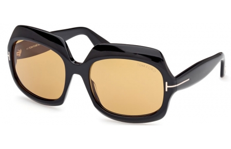 Gafas de Sol - Tom Ford - REN FT1155 - 01E  SHINY BLACK // LIGHT BROWN