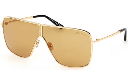 Gafas de Sol - Tom Ford - HUXLEY FT1159 - 30E  SHINY GOLD // LIGHT BROWN