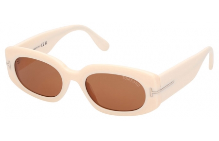 Gafas de Sol - Tom Ford - CIELLE FT1187 - 25E  SHINY IVORY // BROWN