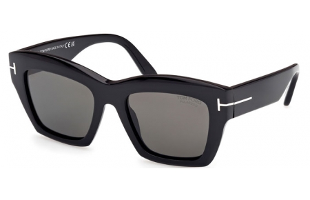 Gafas de Sol - Tom Ford - LUNA FT1191 - 01D  SHINY BLACK // GREY POLARIZED