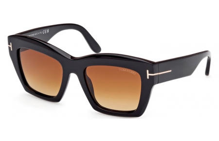 Gafas de Sol - Tom Ford - LUNA FT1191 - 01F  SHINY BLACK // BROWN GRADIENT