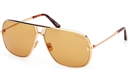 Gafas de Sol - Tom Ford - STAVROS FT1204 - 30E  SHINY GOLD // LIGHT BROWN