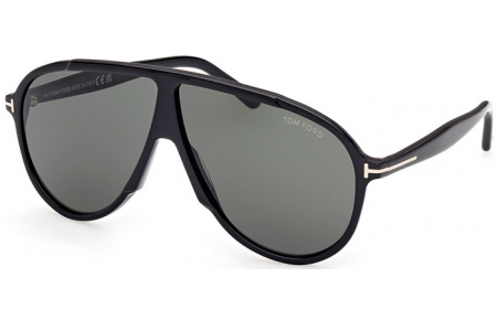 Gafas de Sol - Tom Ford - VLADIMIR FT1211 - 01N  SHINY BLACK // GREEN