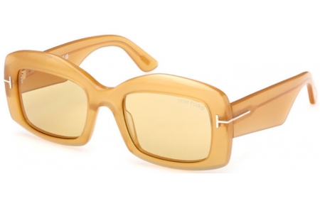 Gafas de Sol - Tom Ford - VENETIA FT1218 - 39E  SHINY YELLOW // LIGHT BROWN