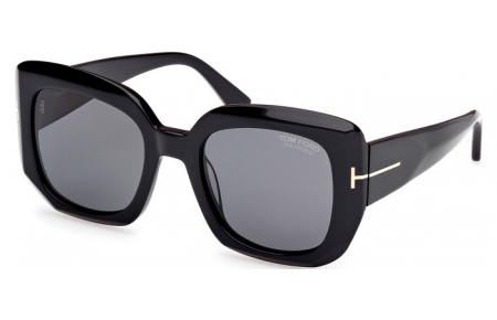 Gafas de Sol - Tom Ford - CARLA-02 FT1220 - 01D  SHINY BLACK // GREY POLARIZED