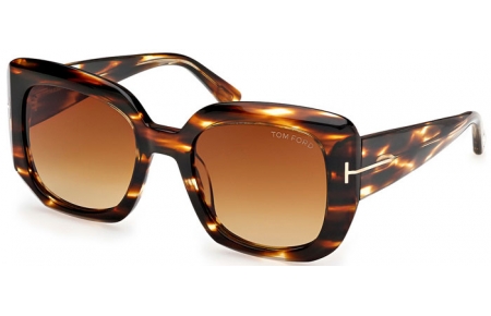 Gafas de Sol - Tom Ford - CARLA-02 FT1220 - 55F  HAVANA YELLOW // BROWN GRADIENT