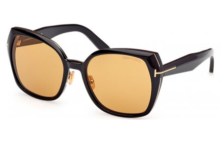 Gafas de Sol - Tom Ford - PLUM FT1223 - 01E  SHINY BLACK // LIGHT BROWN