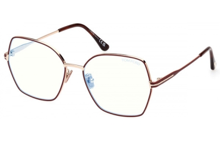 Monturas - Tom Ford - FT5876-B - 028  BURGUNDY GOLD