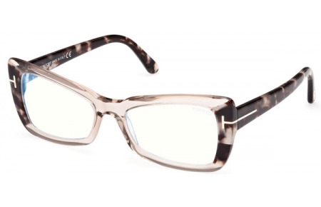 Monturas - Tom Ford - FT5879-B - 057  SHINY BEIGE HAVANA