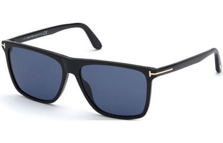 Gafas de Sol - Tom Ford - FLETCHER FT0832 - 01V  SHINY BLACK // BLUE