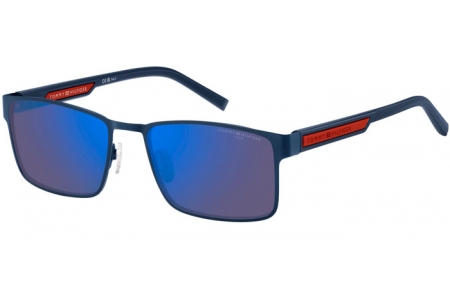 Lunettes de soleil - Tommy Hilfiger - TH 2087/S - FLL (VI) MATTE BLUE // BLUE MULTILAYER HIGH CONTRAST