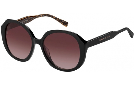 Gafas de Sol - Tommy Hilfiger - TH 2106/S - 7YQ (HA) BLACK PATTERNED BROWN // BROWN GRADIENT