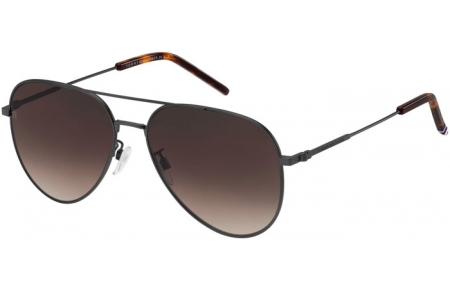 Gafas de Sol - Tommy Hilfiger - TH 2111/G/S - SVK (HA) MATTE RUTHENIUM BLACK // BROWN GRADIENT