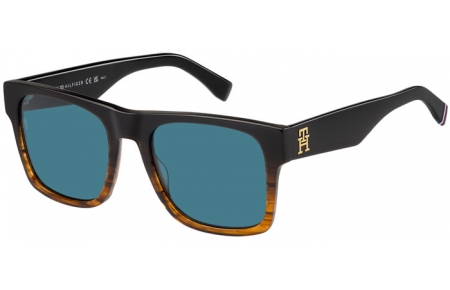 Gafas de Sol - Tommy Hilfiger - TH 2118/S - 37N (KU) BLACK HORN // BLUE GREY