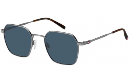 Gafas de Sol - Tommy Hilfiger - TH 2133/S - R81 (KU) MATTE RUTHENIUM // BLUE