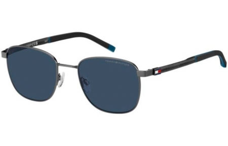 Gafas de Sol - Tommy Hilfiger - TH 2138/S - KJ1 (KU) DARK RUTHENIUM // BLUE