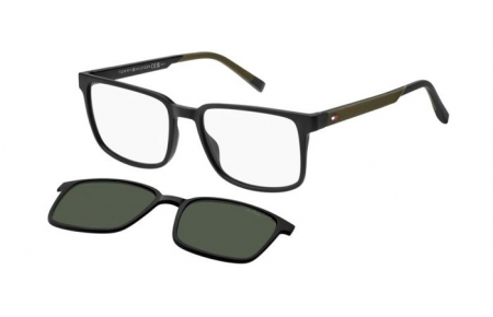 Gafas de Sol - Tommy Hilfiger - TH 2145/CS - 7ZJ (UC) BLACK GREEN // CLEAR + CLIP ON GREEN POLARIZED