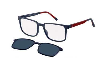 Gafas de Sol - Tommy Hilfiger - TH 2145/CS - 8RU (C3) BLUE RED // CLEAR + CLIP ON BLUE POLARIZED