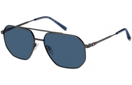 Gafas de Sol - Tommy Hilfiger - TH 2191/S - SVK (KU) MATTE RUTHENIUM BLACK // BLUE