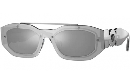 Gafas de Sol - Versace - VE2235 - 10016G TRANSPARENT GREY MIRROR SILVER // LIGHT GREY MIRROR SILVER