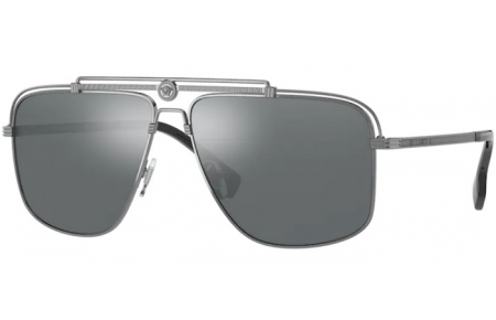 Gafas de Sol - Versace - VE2242 - 10016G GUNMETAL // LIGHT GREY MIRROR BLACK