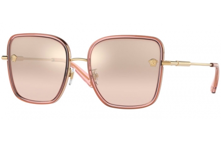 Gafas de Sol - Versace - VE2247D - 14837I  TRANSPARENT PINK // LIGHT BROWN MIRROR GOLD