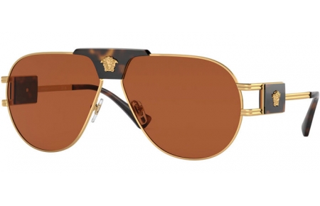 Gafas de Sol - Versace - VE2252 - 147073  GOLD // DARK BROWN