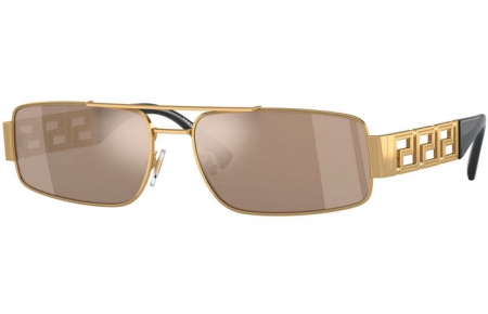 Gafas de Sol - Versace - VE2257 - 10025A  GOLD // LIGHT BROWN MIRROR GOLD