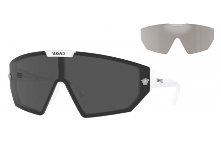 Gafas de Sol - Versace - VE4461 - 314/87 WHITE // DARK GREY+MIRROR SILVER