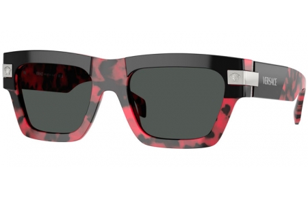 Gafas de Sol - Versace - VE4464 - 545787  HAVANA RED BLACK ON TOP // DARK GREY