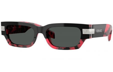 Gafas de Sol - Versace - VE4465 - 545787  HAVANA RED BLACK ON TOP // DARK GREY